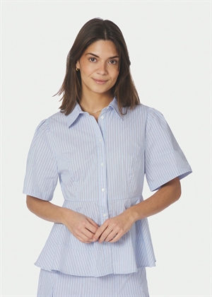 Janelle stripe skjorte Blue/Brown Stripe Neo Noir